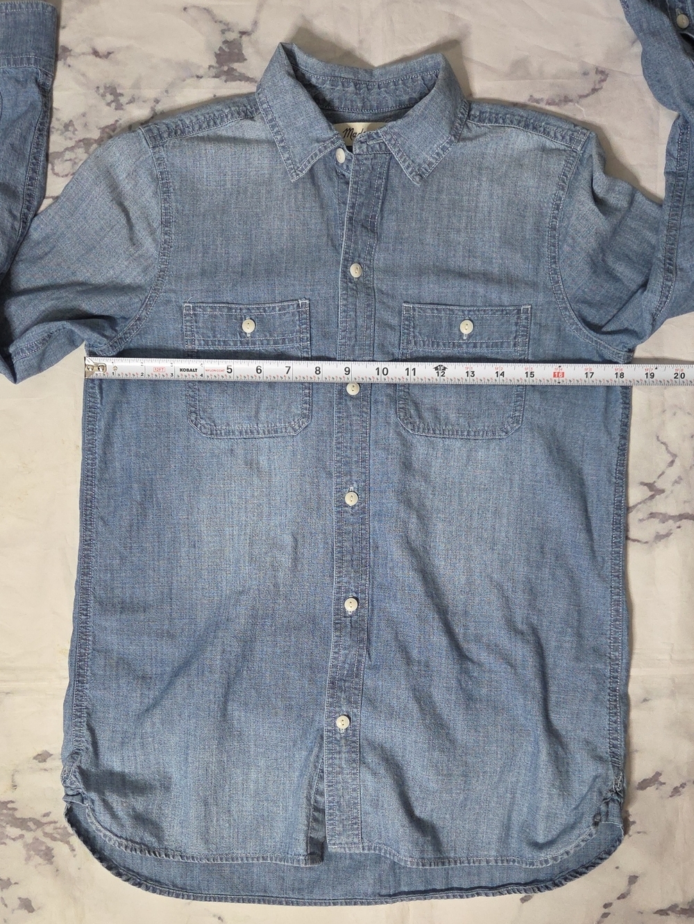 Madewell Chambray/Denim Button Down Shirt - Picture 4 of 5
